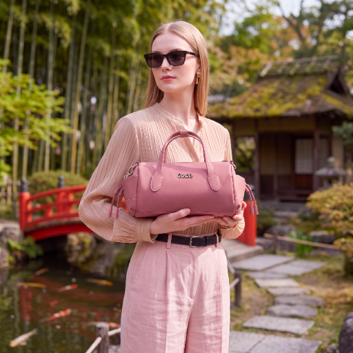 Women's Barrel Cylinder Shoulder Bag Chantria | For Phone, Documents and Essentials | Waterproof Nylon – Antique Rose