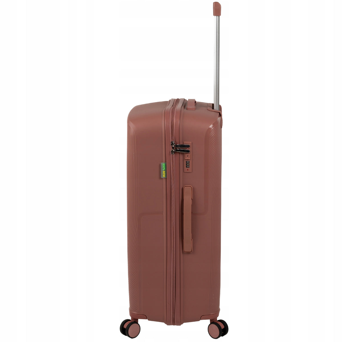 Duża walizka podróżna różowo-złota na kółkach - elegancka i pojemna walizka do samolotu Wowbag 7918 L rose gold