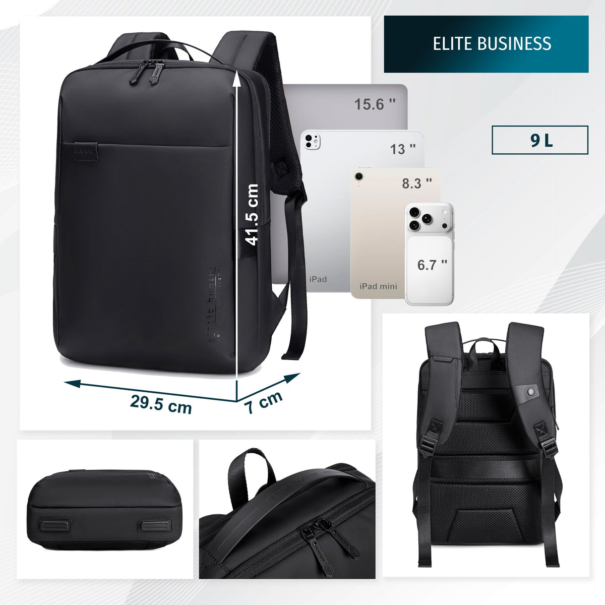 Plecak na co dzień Arctic Hunter | Laptop 15.6" | Wodoodporny poliester – Czarny