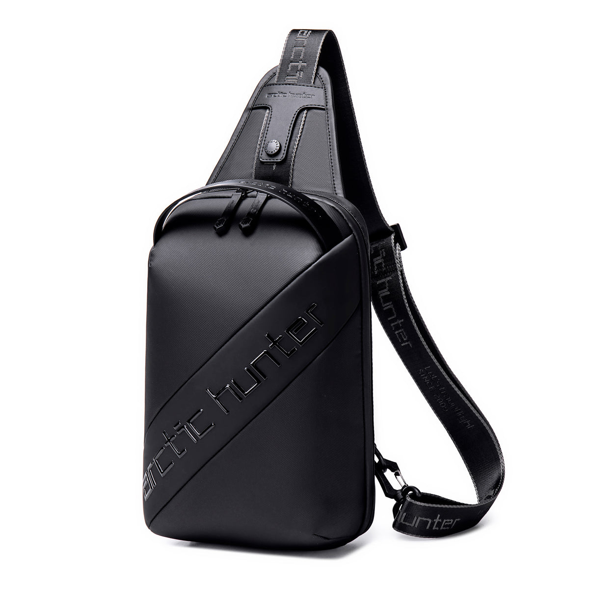 Torba sling przez ramię Arctic Hunter | Smartfon i dokumenty | Kieszeń antykradzieżowa | Pasek lewo/prawo – Czarna