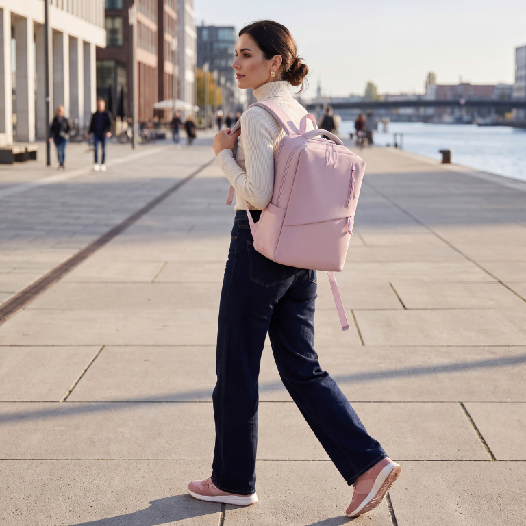 Youth School & College Backpack VIO | Fits 15.6 Laptop A4 | Built-In USB Port | Ryanair & Wizz Air Carry-On For Campus, University & Travel | Water-Resistant – Lilac