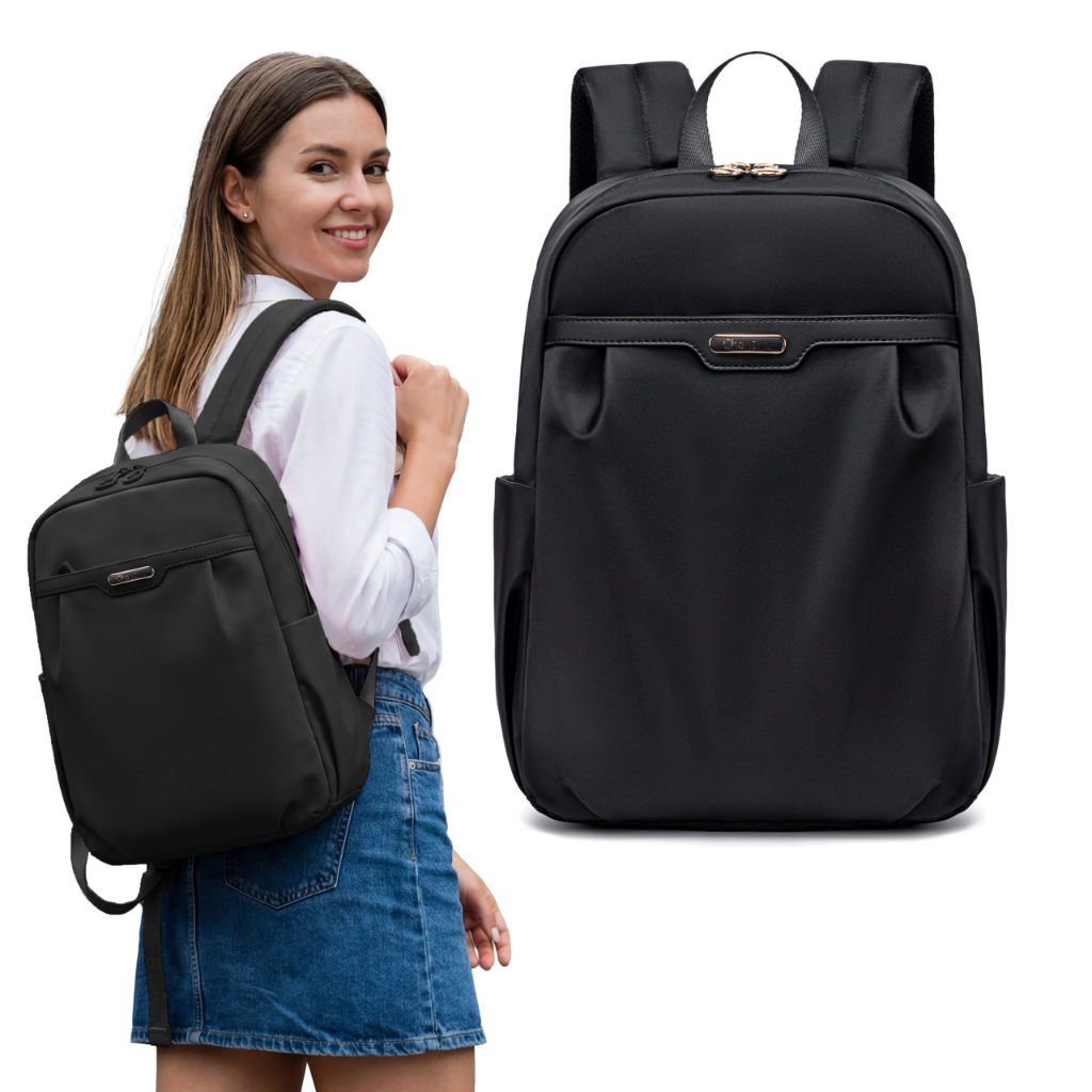 Women's Elegant City Backpack | Lightweight Water-Resistant | Fits MacBook iPad – Black
