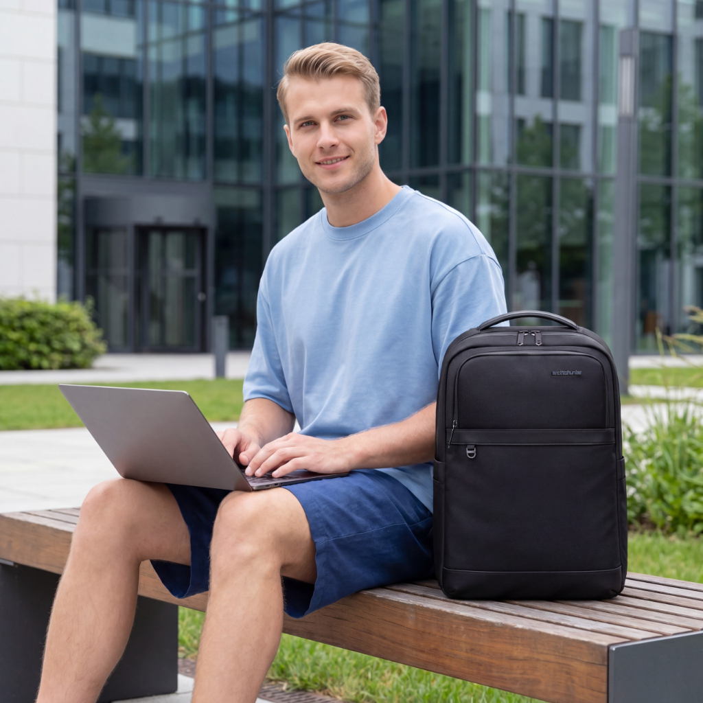 Plecak biznesowy miejski Arctic Hunter | Laptop 15.6" | Wodoodporny – Czarny