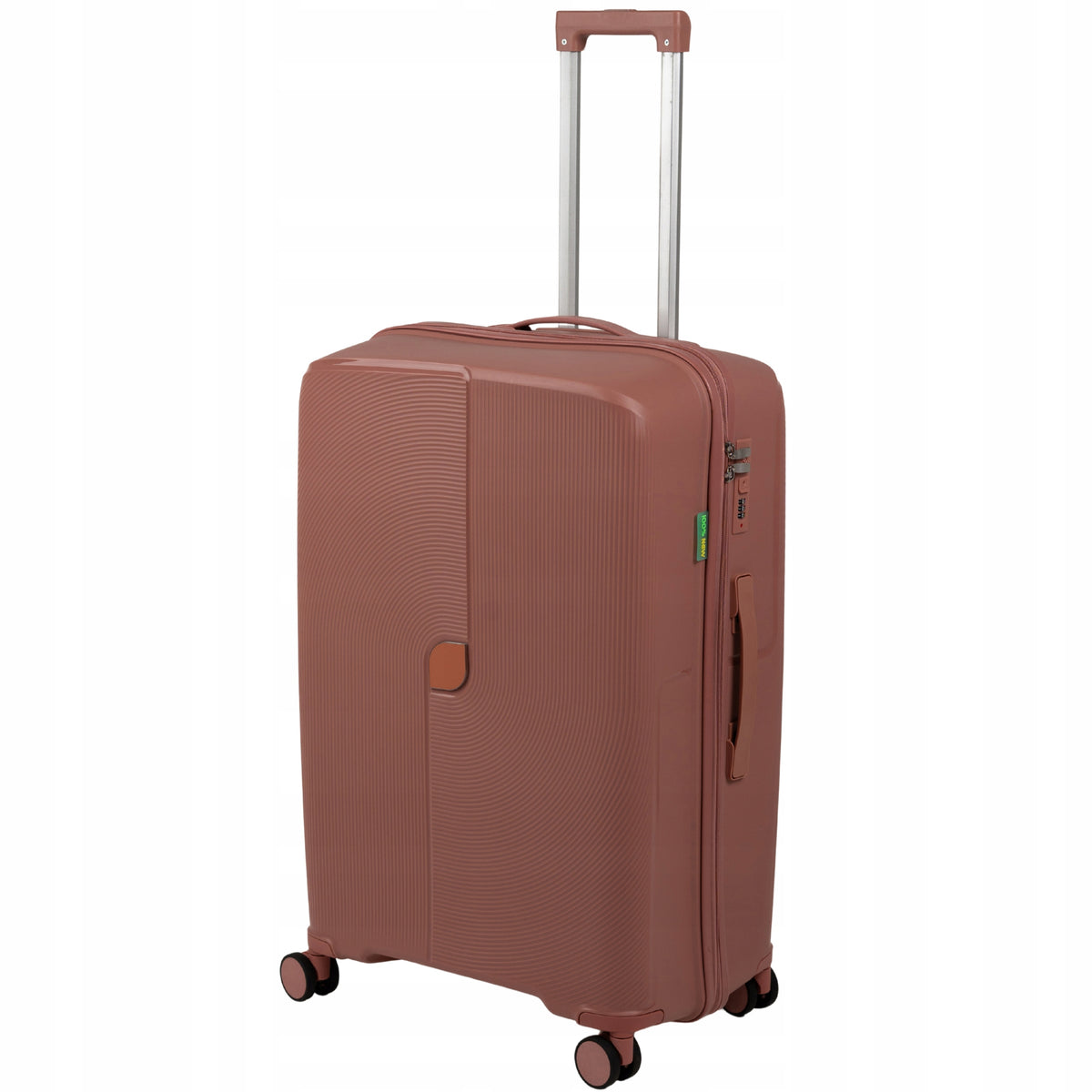 Duża walizka podróżna różowo-złota na kółkach - elegancka i pojemna walizka do samolotu Wowbag 7918 L rose gold