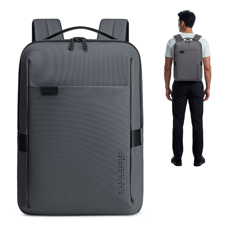 Plecak na co dzień Arctic Hunter | Laptop 15.6" | Wodoodporny poliester – Szary
