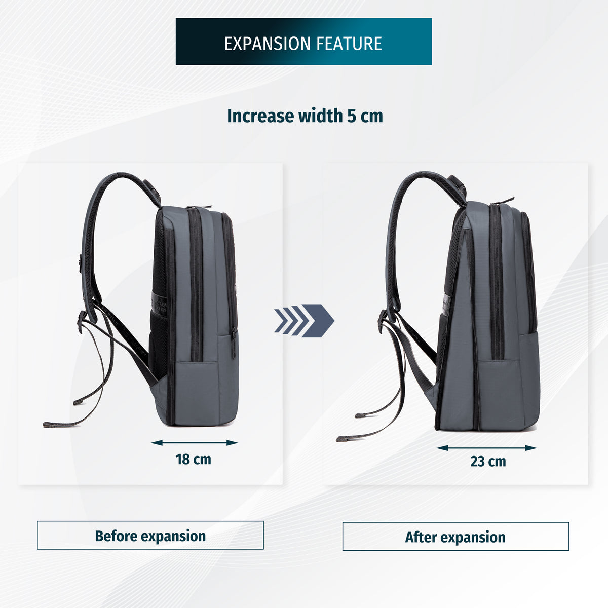 Plecak na laptopa 15,6" powiększany Arctic Hunter | Funkcja poszerzania | Praca i studia