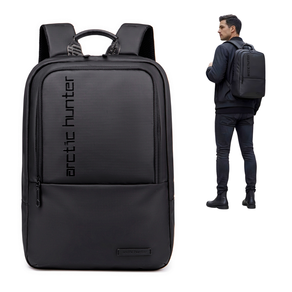 Plecak na laptopa 15,6" powiększany Arctic Hunter | Funkcja poszerzania | Praca i studia – Czarny
