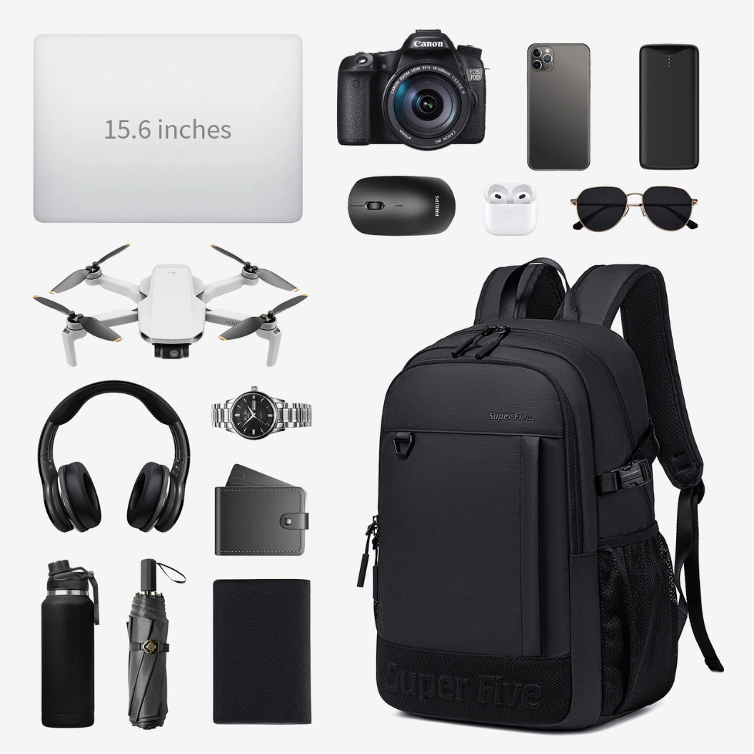White city backpack for modern women, for a 15.6" laptop, 18 l, travel and everyday use. SUPER FIVE FB696 White.