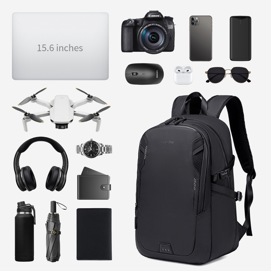 Biały plecak miejski damski, 22,8 l, wodoodporny, na laptopa 15,6", podróżny i na co dzień. SUPER FIVE FB700 White.