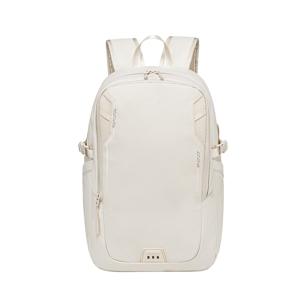 Biały plecak miejski damski, 22,8 l, wodoodporny, na laptopa 15,6", podróżny i na co dzień. SUPER FIVE FB700 White.