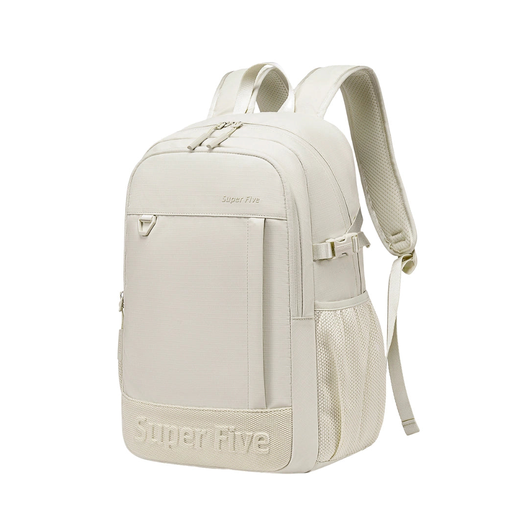 White city backpack for modern women, for a 15.6" laptop, 18 l, travel and everyday use. SUPER FIVE FB696 White.