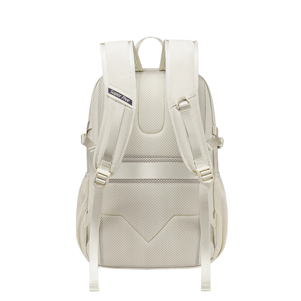 White city backpack for modern women, for a 15.6" laptop, 18 l, travel and everyday use. SUPER FIVE FB696 White.