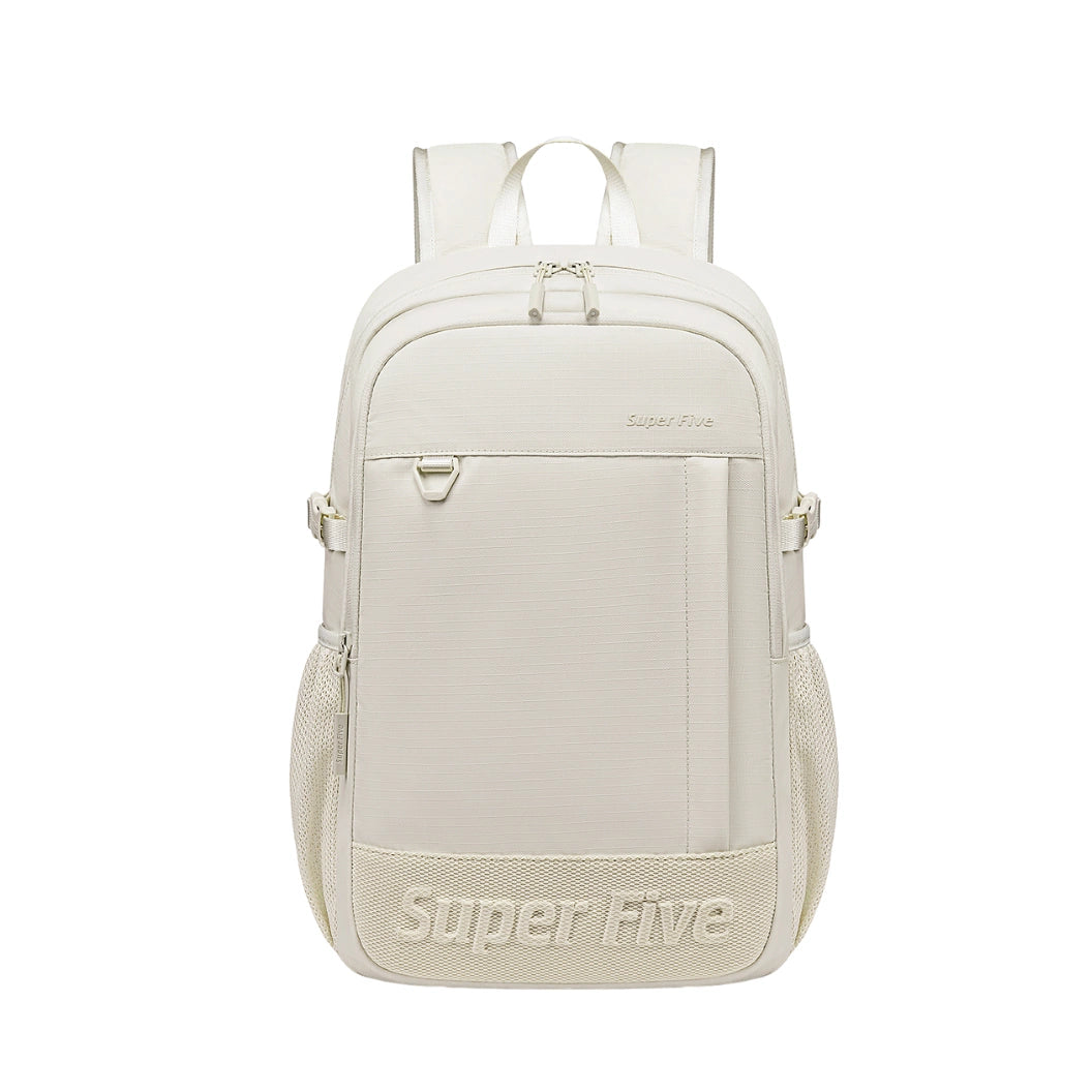 White city backpack for modern women, for a 15.6" laptop, 18 l, travel and everyday use. SUPER FIVE FB696 White.