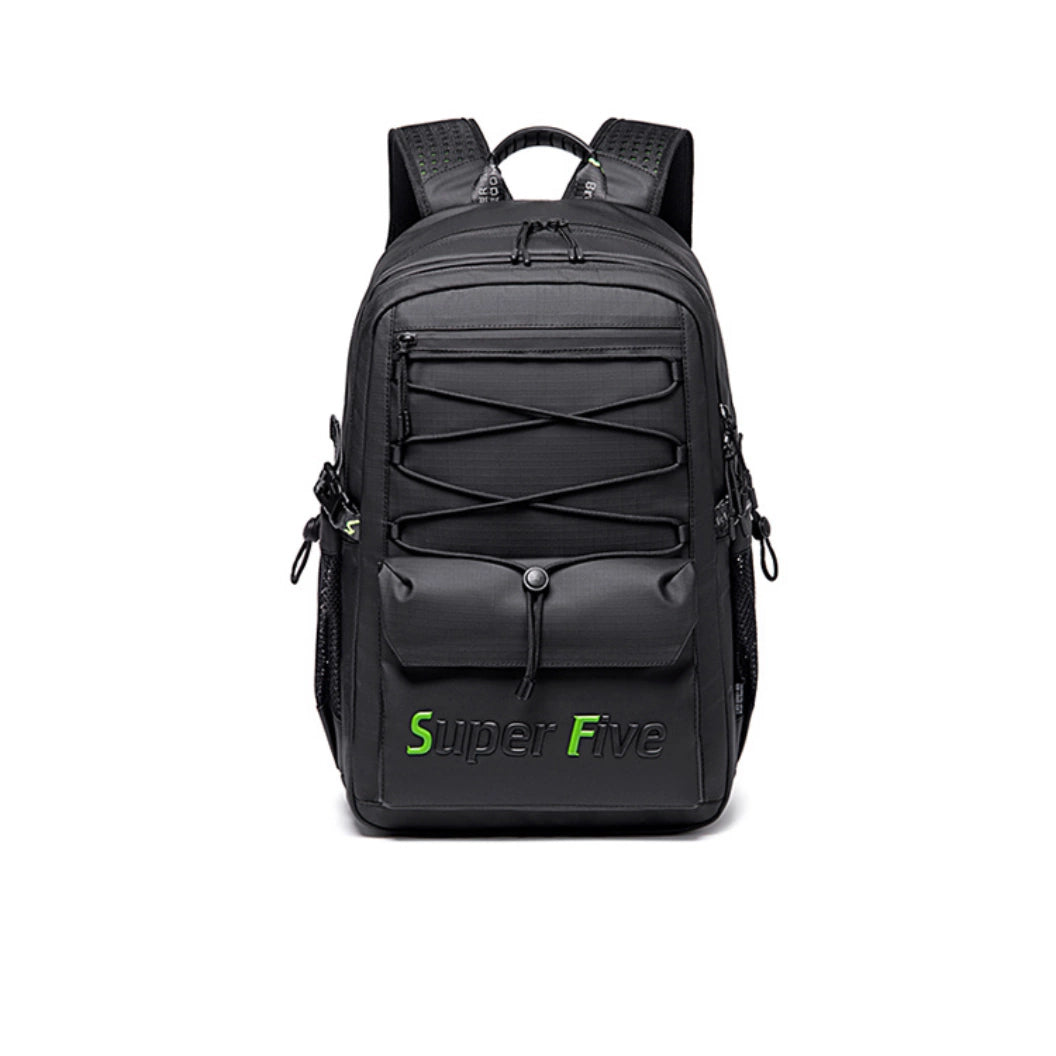 Black youth city backpack, waterproof, for a 15.6" laptop, 23 l – for studies and travel. SUPER FIVE FB522 Black.
