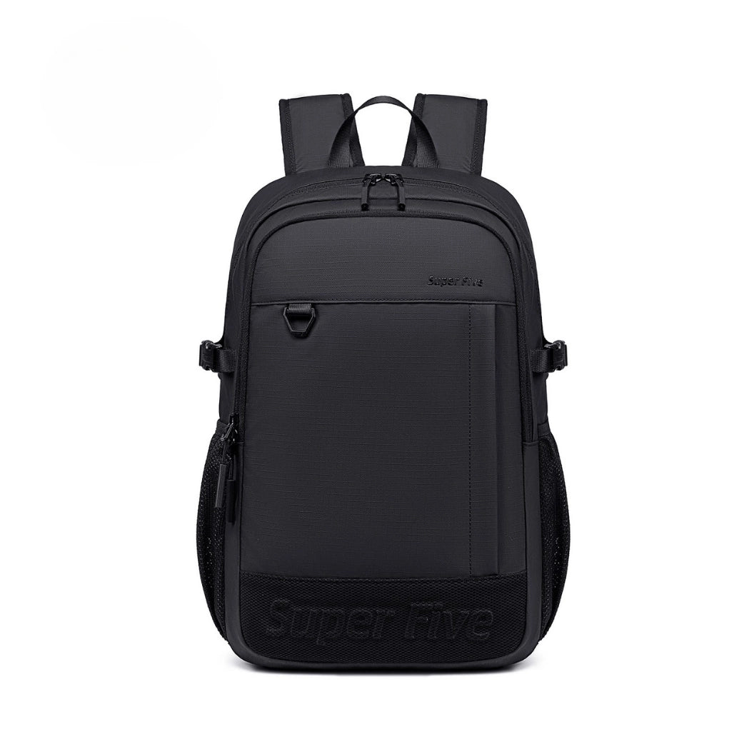 Black waterproof city backpack, 18 l, for a 15.6" laptop, for work, studies, and travel. SUPER FIVE FB696 Black