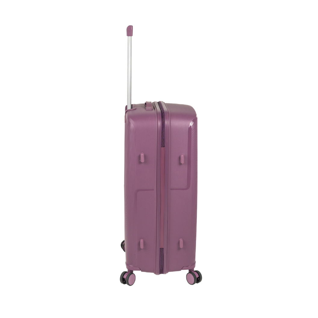 Duża walizka fioletowa na kółkach - elegancka, trwała i lekka walizka podróżna do samolotu Wowbag 7918 L purple