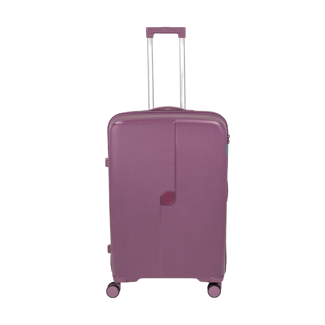 Duża walizka fioletowa na kółkach - elegancka, trwała i lekka walizka podróżna do samolotu Wowbag 7918 L purple