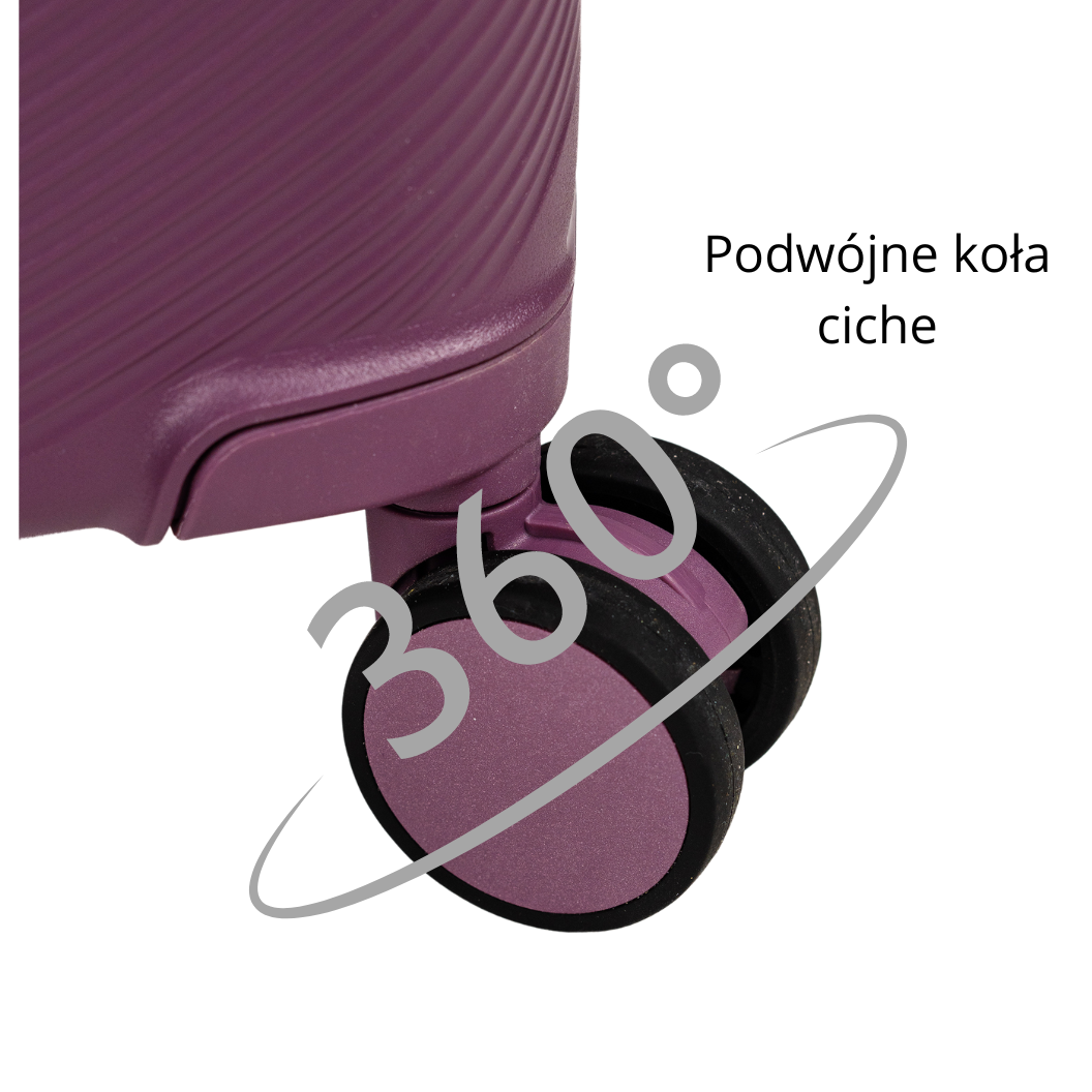 Duża walizka fioletowa na kółkach - elegancka, trwała i lekka walizka podróżna do samolotu Wowbag 7918 L purple