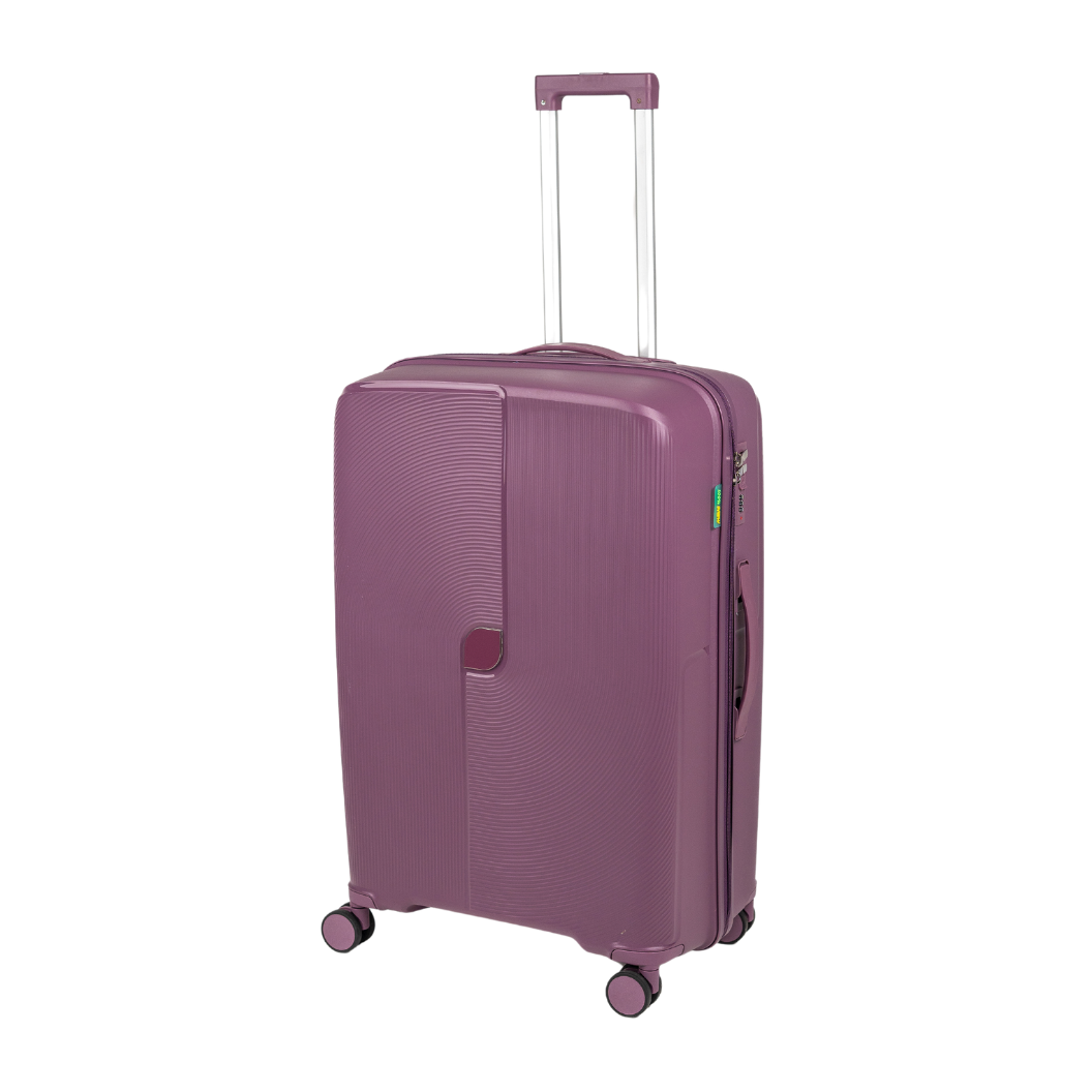 Duża walizka fioletowa na kółkach - elegancka, trwała i lekka walizka podróżna do samolotu Wowbag 7918 L purple
