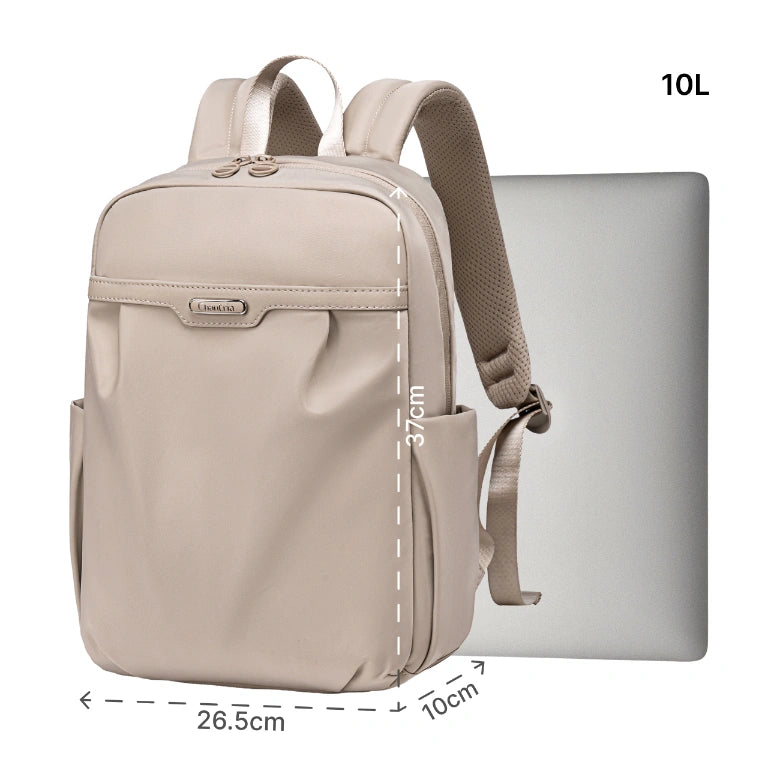 Women's backpack light beige elegant fashionable waterproof for MacBook Air Ipad