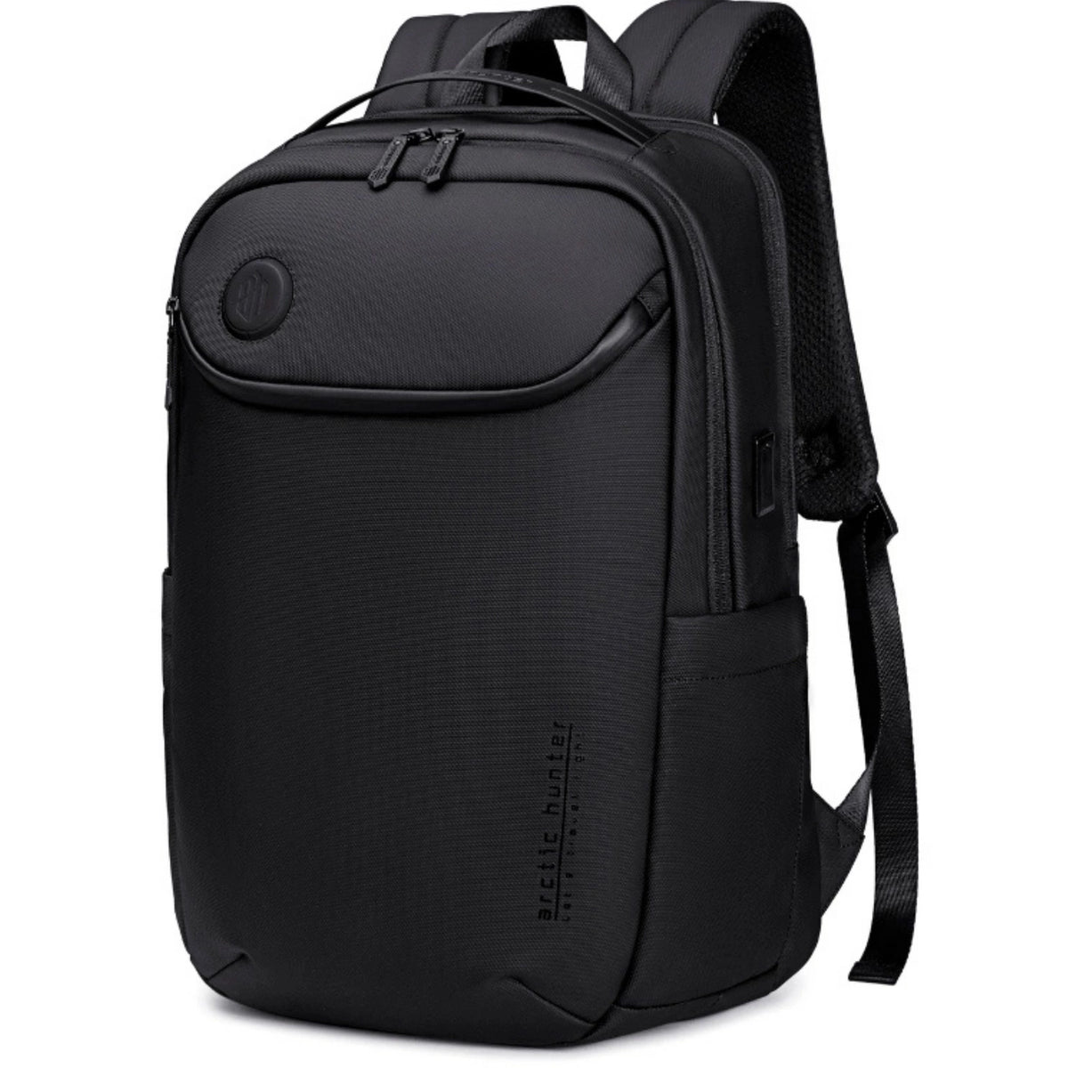 Black city backpack, business, laptop, 25L, elegant, perfect for work and travel. Arctic Hunter B00555 Black.