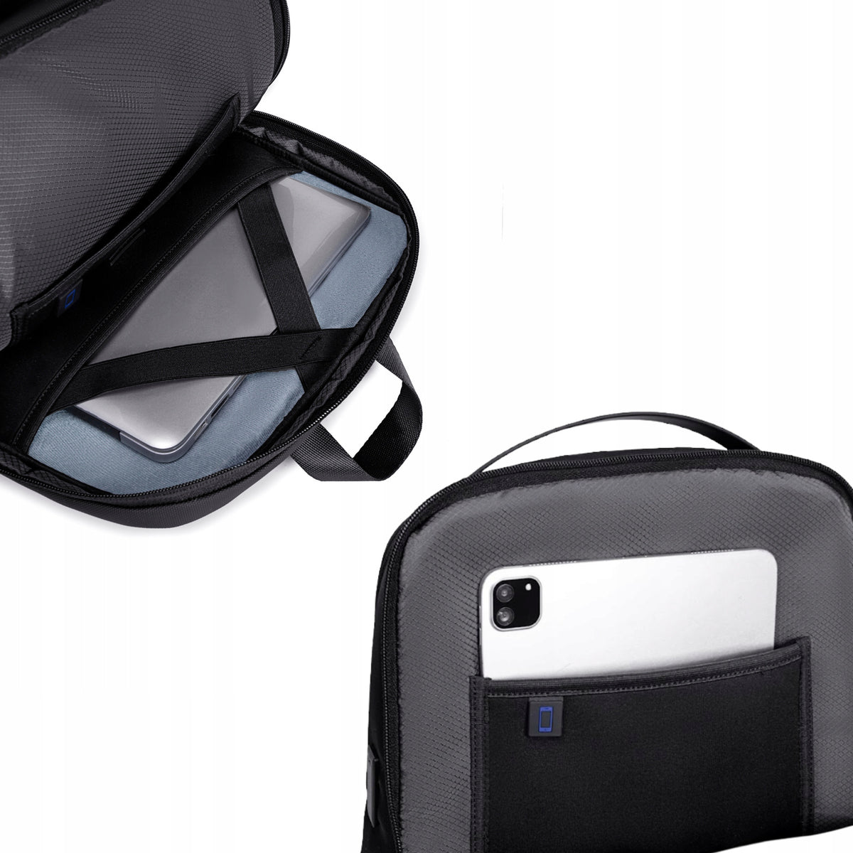 Plecak miejski czarny, biznesowy, na laptop, 25 l, elegancki, idealny do pracy i podróży. Arctic Hunter B00555 Black.