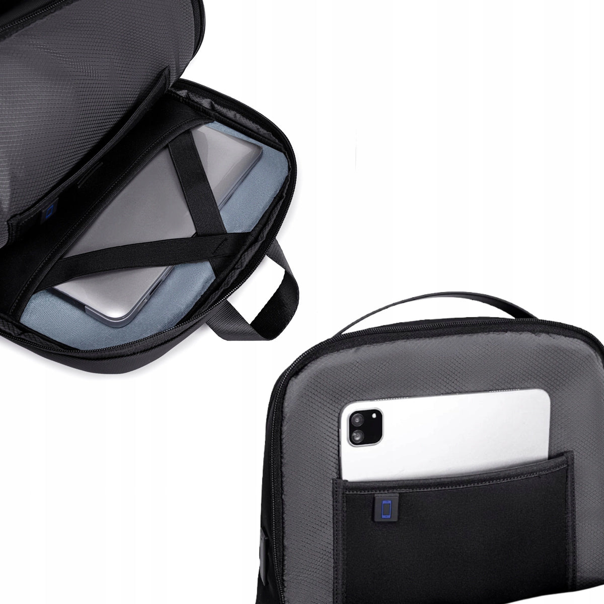 Black city backpack, business, laptop, 25L, elegant, perfect for work and travel. Arctic Hunter B00555 Black.