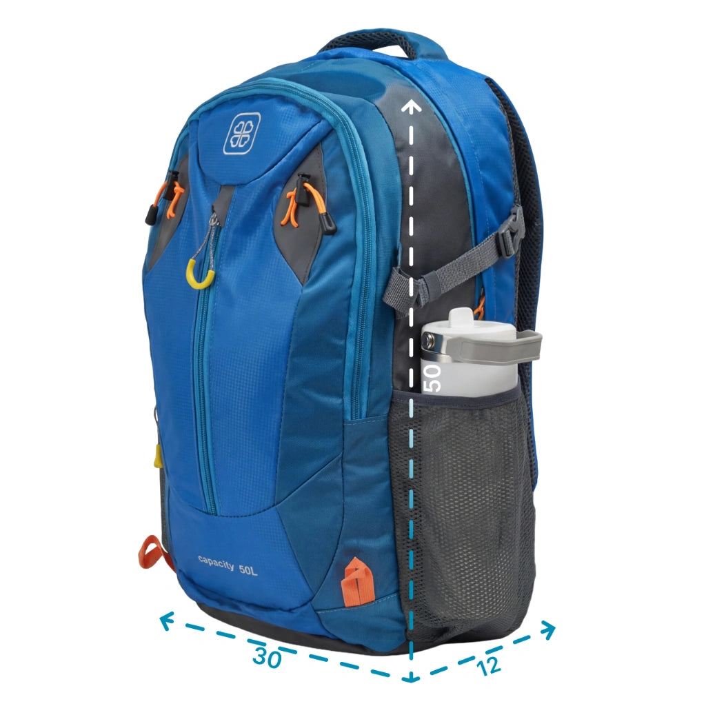 Blue waterproof durable trekking travel backpack Blue waterproof durable trekking travel backpack