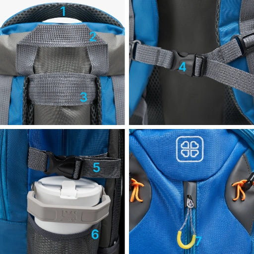 Blue waterproof durable trekking travel backpack Blue waterproof durable trekking travel backpack