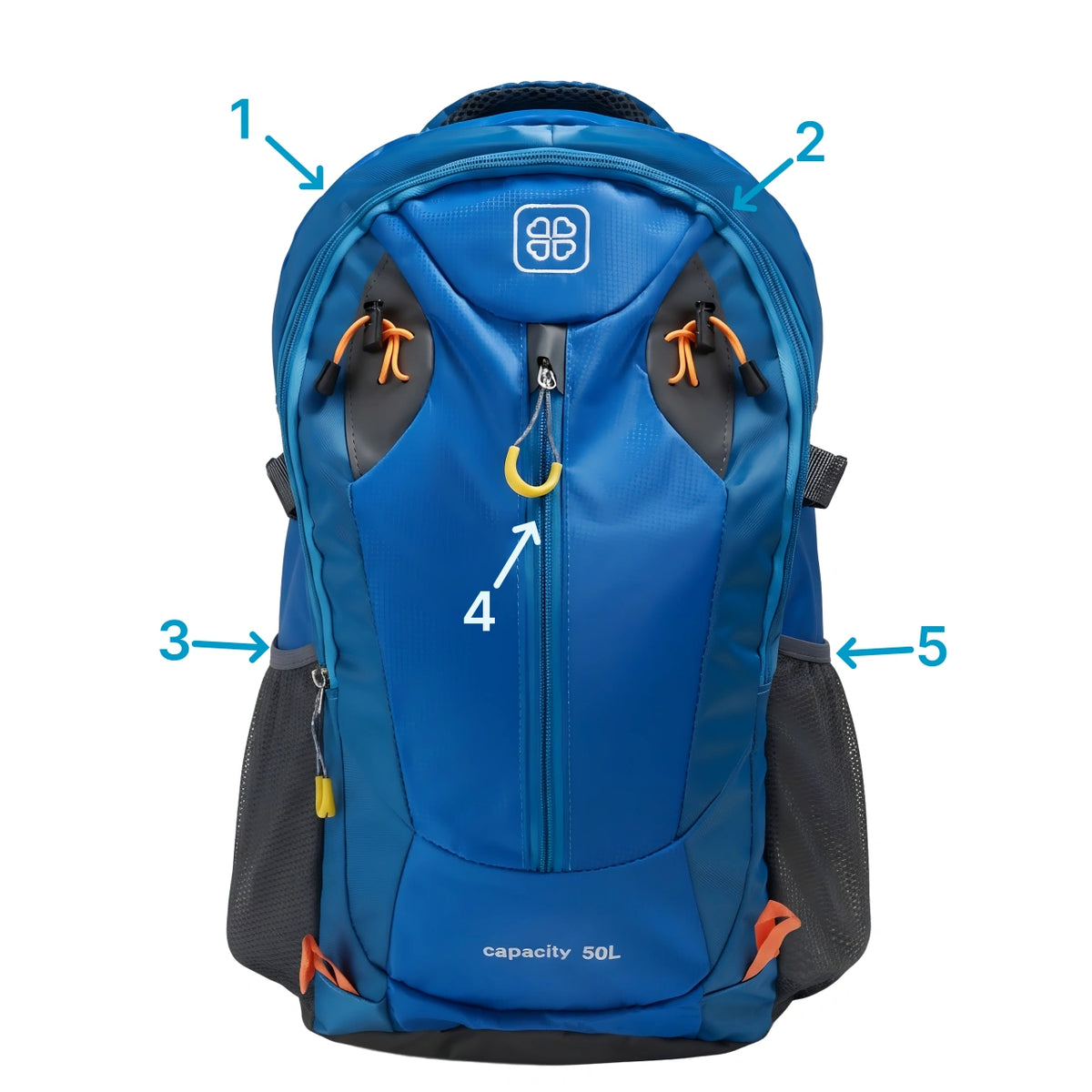 Blue waterproof durable trekking travel backpack Blue waterproof durable trekking travel backpack