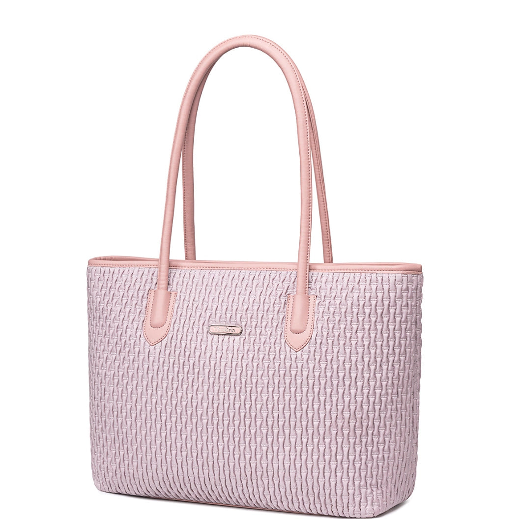Women's pink 17.9L shoulder shopper bag. Elegant, roomy, for everyday use and work, with a zipper. CHANTRIA CB800 Pink.