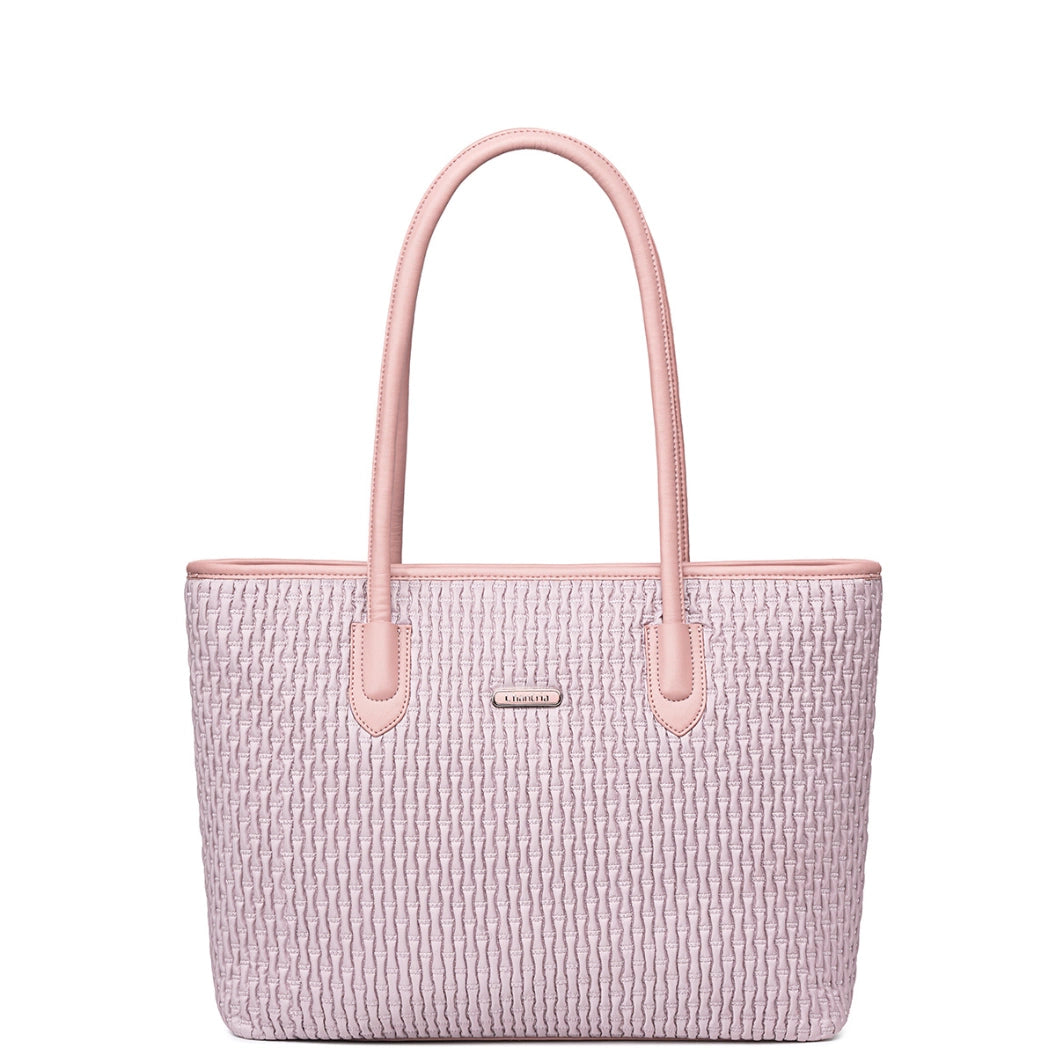 Women's pink 17.9L shoulder shopper bag. Elegant, roomy, for everyday use and work, with a zipper. CHANTRIA CB800 Pink.