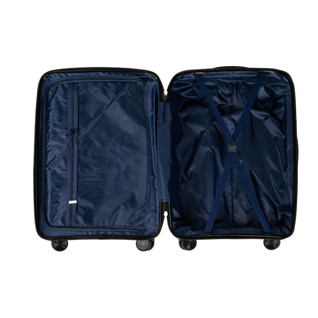 Zestaw walizek podróżnych czarnych 3 szt. komplet walizek polipropylenowych na kółkach Wowbag 7918Black