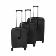 Zestaw walizek podróżnych czarnych 3 szt. komplet walizek polipropylenowych na kółkach Wowbag 7918Black
