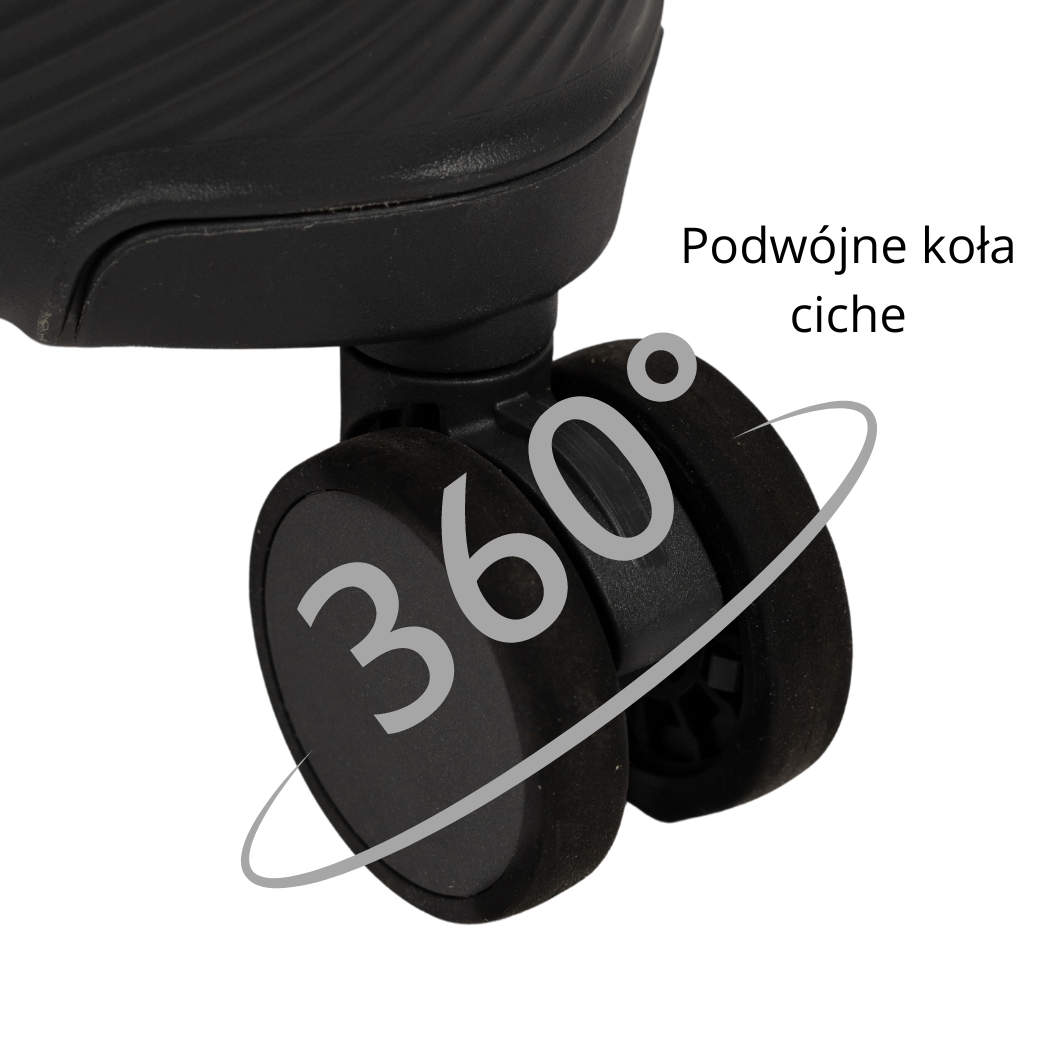 Zestaw walizek podróżnych czarnych 3 szt. komplet walizek polipropylenowych na kółkach Wowbag 7918Black