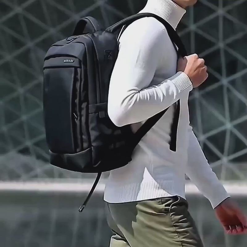 Men's Work and Study Backpack Arctic Hunter B00478 Grey - product video 3